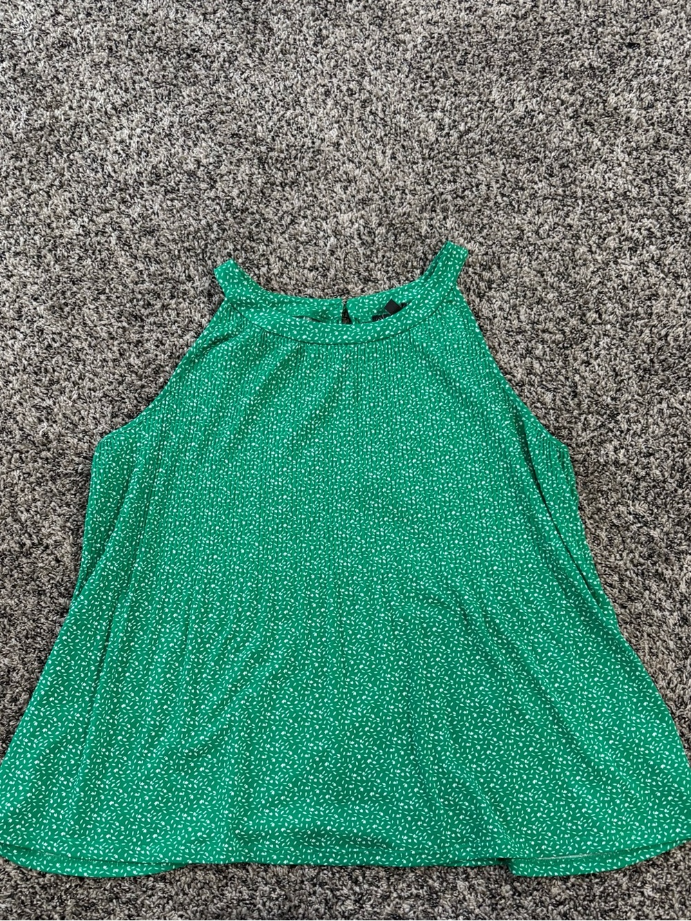 Adrianna Papell Emerald Green Halter Tank with White Speckle